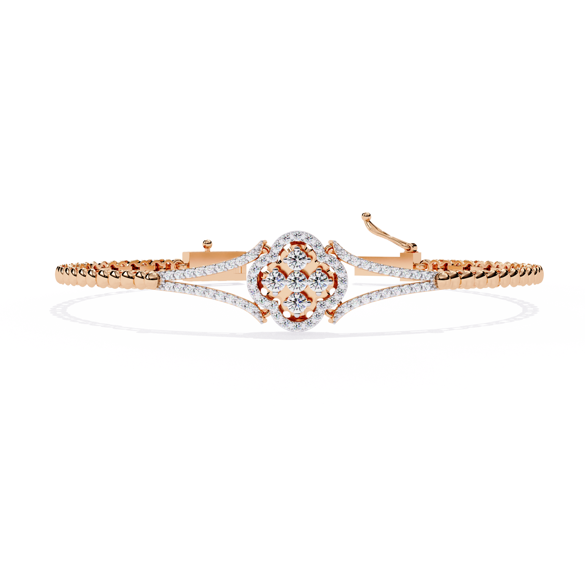Solitairekart 0.5ct Clover Natural Diamond Bracelet-HI Color, VS-SI Clarity